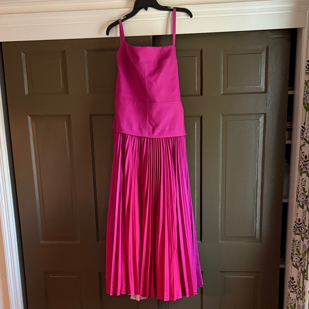 Acler Leasgil pleated Fuchsia Backless Dress